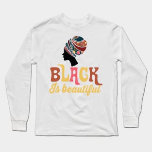 Black is Beautiful, Afro African Woman Long Sleeve T-Shirt